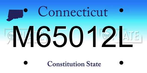 M65012L Connecticut License Plate
