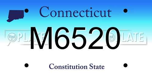 M6520 Connecticut License Plate
