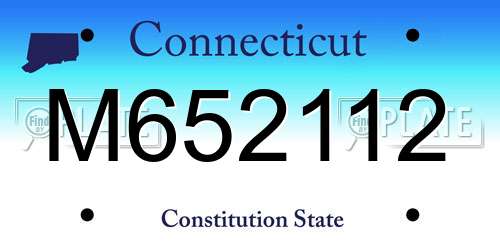 M652112 Connecticut License Plate
