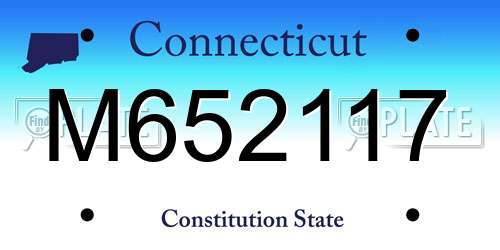 M652117 Connecticut License Plate