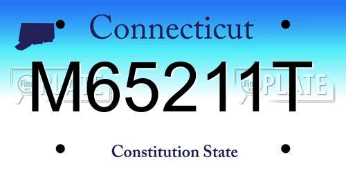 M65211T Connecticut License Plate