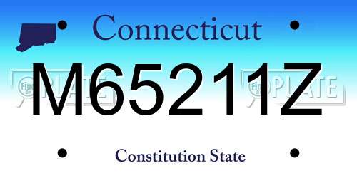 M65211Z Connecticut License Plate