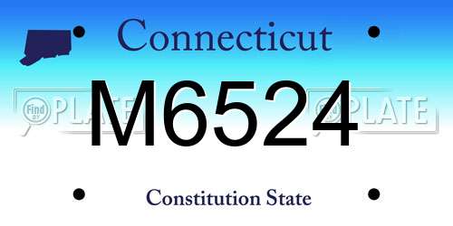 M6524 Connecticut License Plate
