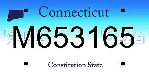 M653165 Connecticut License Plate