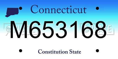 M653168 Connecticut License Plate