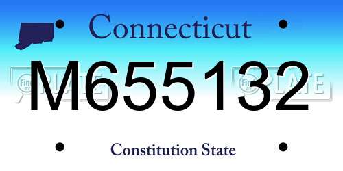 M655132 Connecticut License Plate