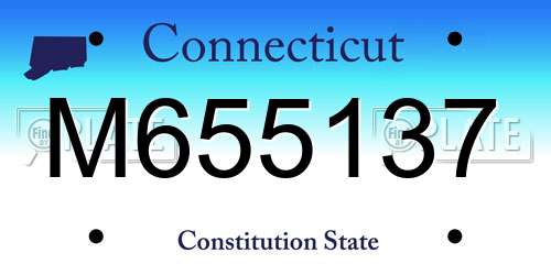 M655137 Connecticut License Plate