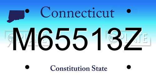M65513Z Connecticut License Plate