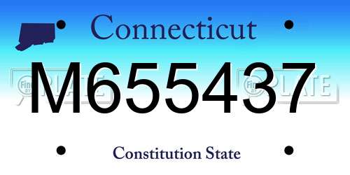 M655437 Connecticut License Plate