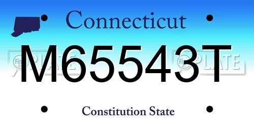 M65543T Connecticut License Plate