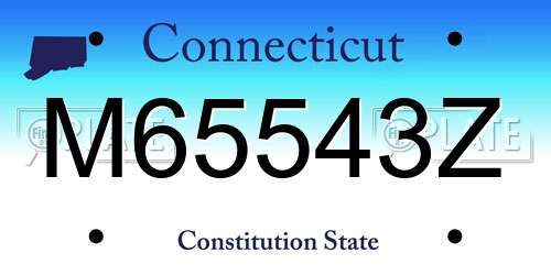 M65543Z Connecticut License Plate