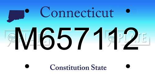 M657112 Connecticut License Plate