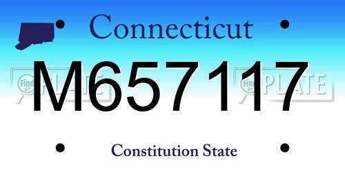 M657117 Connecticut License Plate