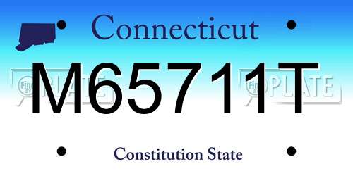 M65711T Connecticut License Plate