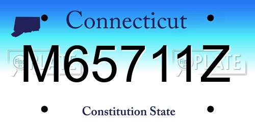 M65711Z Connecticut License Plate