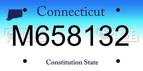 M658132 Connecticut License Plate
