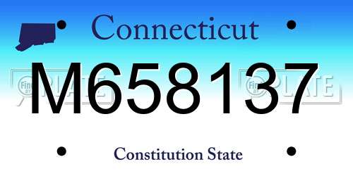 M658137 Connecticut License Plate