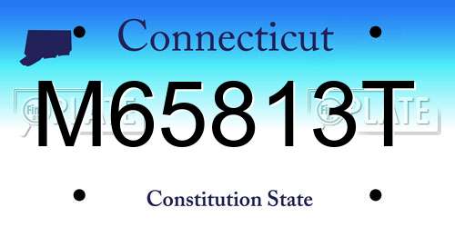 M65813T Connecticut License Plate