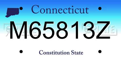M65813Z Connecticut License Plate