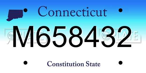M658432 Connecticut License Plate