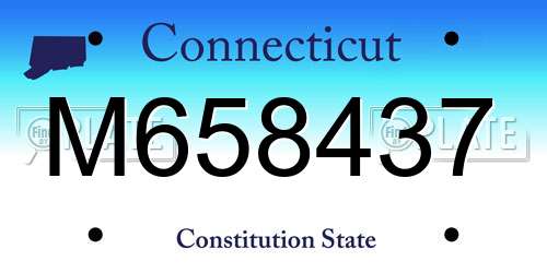 M658437 Connecticut License Plate