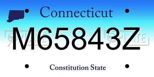M65843Z Connecticut License Plate