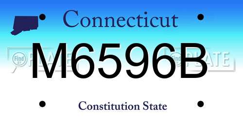 M6596B Connecticut License Plate