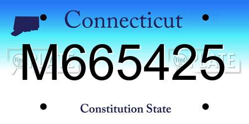 M665425 Connecticut License Plate