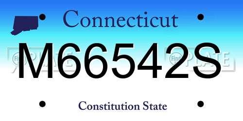 M66542S Connecticut License Plate
