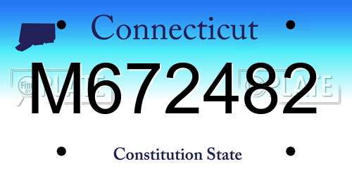 M672482 Connecticut License Plate