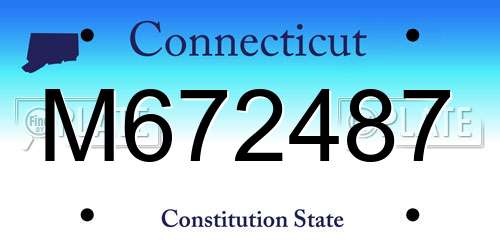 M672487 Connecticut License Plate