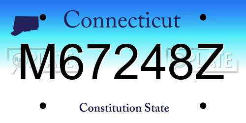 M67248Z Connecticut License Plate