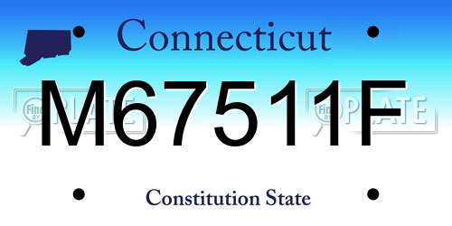 M67511F Connecticut License Plate