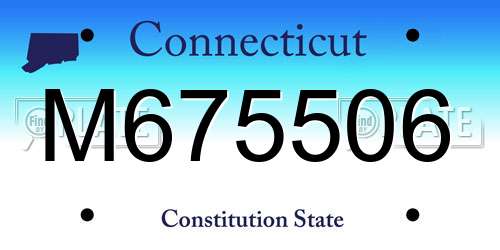 M675506 Connecticut License Plate