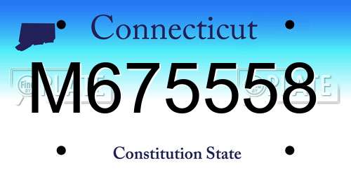 M675558 Connecticut License Plate