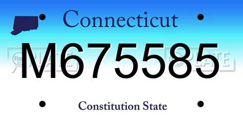 M675585 Connecticut License Plate