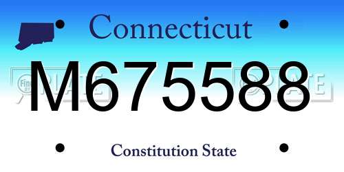 M675588 Connecticut License Plate