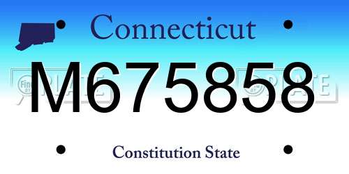 M675858 Connecticut License Plate
