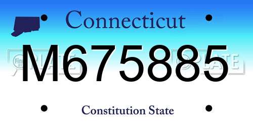 M675885 Connecticut License Plate