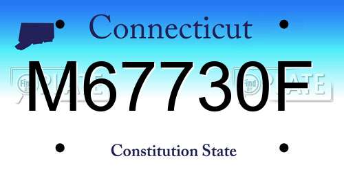 M67730F Connecticut License Plate