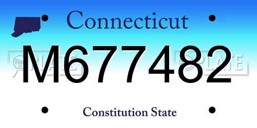 M677482 Connecticut License Plate