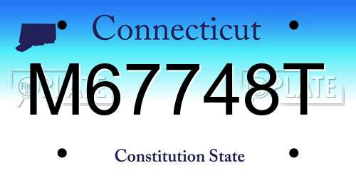 M67748T Connecticut License Plate