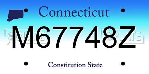 M67748Z Connecticut License Plate