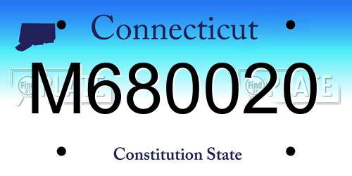 M680020 Connecticut License Plate