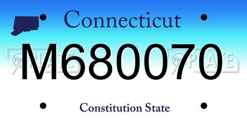 M680070 Connecticut License Plate