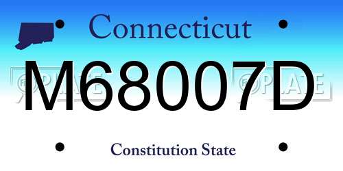 M68007D Connecticut License Plate
