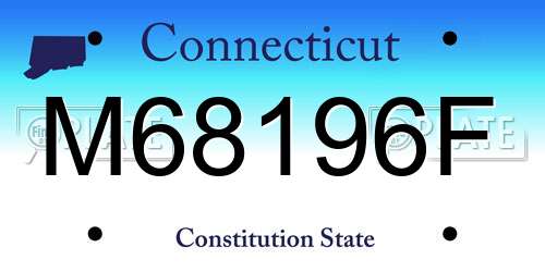 M68196F Connecticut License Plate