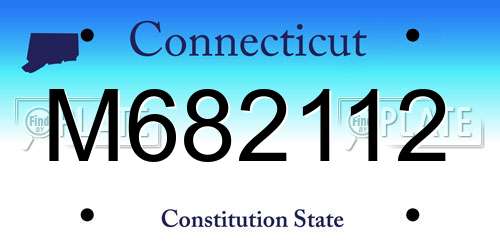 M682112 Connecticut License Plate