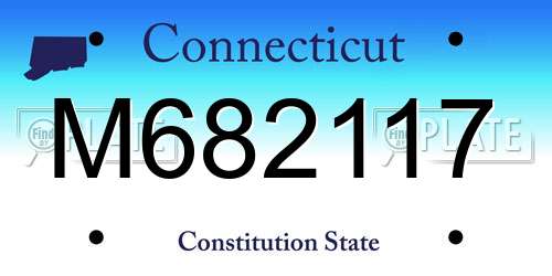 M682117 Connecticut License Plate
