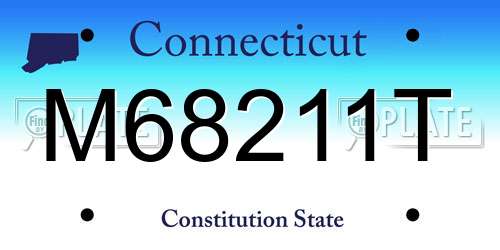 M68211T Connecticut License Plate